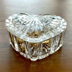 Crystal Heart Jewlery Box; Glass Heart Jewelry Box